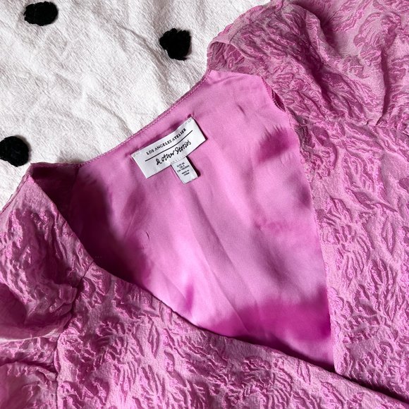 & Other Stories Mini Bold Shoulder Violet Wrap Dress Jacquard Floral Pri… - Picture 3 of 3